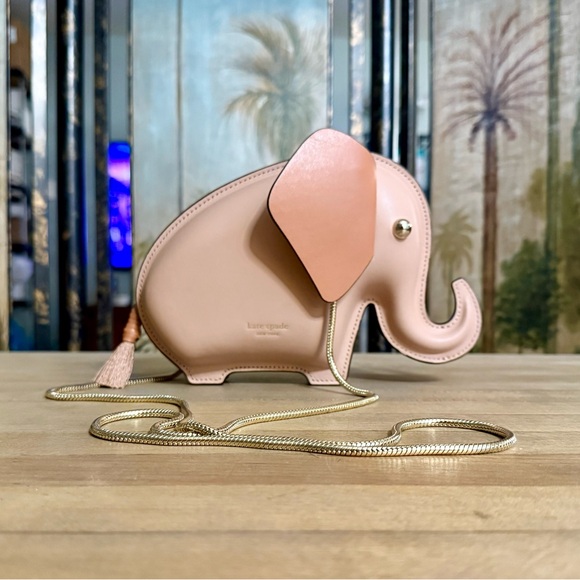 Kate Spade Pink Leather Elephant Crossbody Bag Purse - Picture 3 of 12
